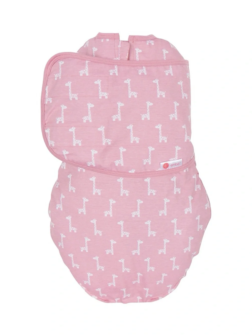 Embé Swaddle 2-Way Starter Baby Swaddle 6-14 lbs 0-3 Months Pink Giraffe Infant